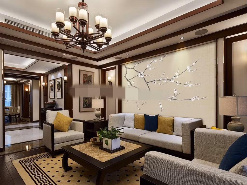 Giấy dán tường 3D họa tiết đào trắng trang nhã. Ảnh: Hienanhjsc.