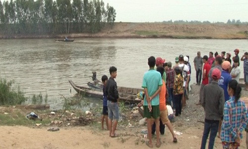 Hiện trường vụ chết đuối. Ảnh: Minh Anh.