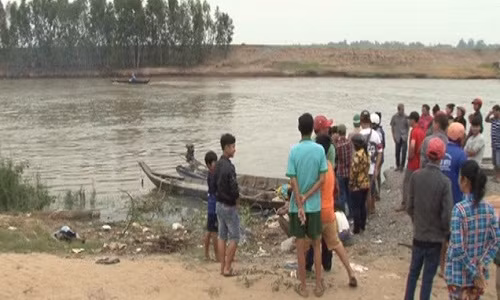 Hiện trường vụ chết đuối. Ảnh: Minh Anh.