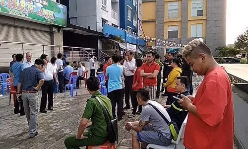 Hien truong vu chay chung cu Carina Plaza khien 13 nguoi thiet mang