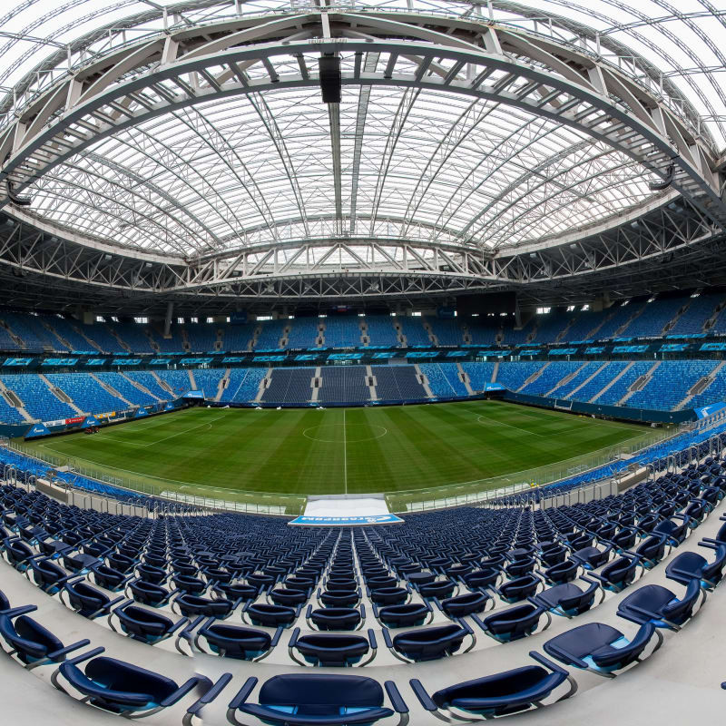 Hệ thống mái che hiện đại của sân vận động Saint Petersburg. Ảnh: FIFA.