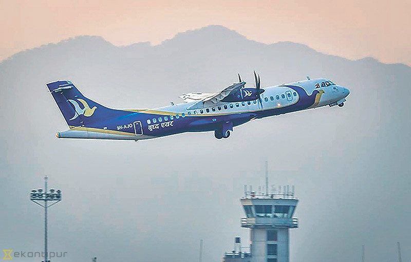 Sau hơn 10 năm hoạt động, đến nay Buddha Air có 10 chiếc máy bay và khai thác 13 điếm đến. Ảnh: Printest.