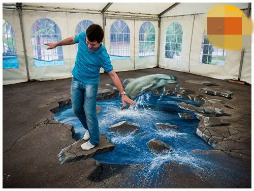 Sàn phòng khách táo bạo với ý tưởng chú cá heo.