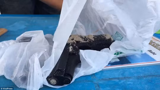 Cảnh sát đã thu giữ 2 khẩu súng. Ảnh: ViralPress