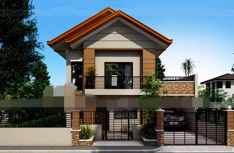 Lối vào nhà nổi bật với thiết kế thoáng đãng, tạo không gian mở. Ảnh: Vietnamarch.