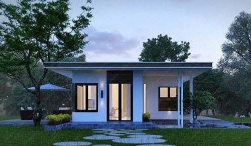 Toàn bộ hệ thống cửa bằng kính tạo nên dáng vẻ hiện đại hiếm thấy của ngôi nhà. Ảnh: Kientrucnhadep24h.