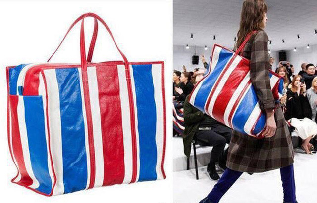 Chiếc túi xách của Balenciaga có giá 3.000 USD (khoảng 70 triệu đồng) chẳng khác túi dù bán đầy ở vỉa hè. Ảnh: Hoahoctro.
