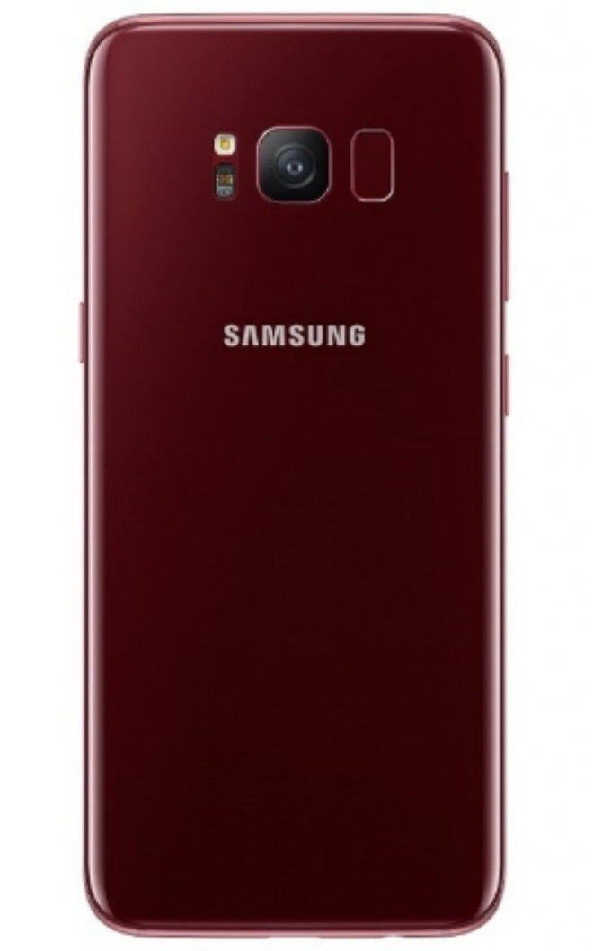 Mặt lưng Galaxy S8 đỏ tía.
