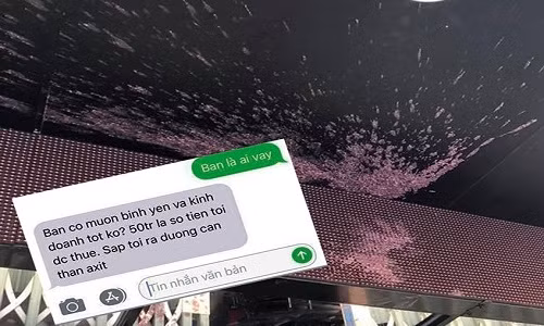 Tiệm tóc NH bị “khủng bố” bằng mắm tôm và tin nhắn đe dọa đòi tiền. (Ảnh do chủ tiệm cung cấp)