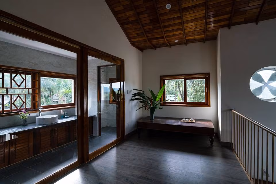 Phòng tắm thiết kế mở, mời gọi thiên nhiên.