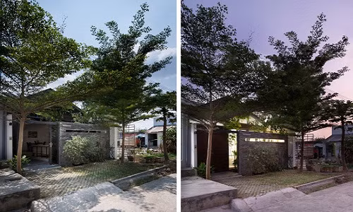 Nằm ở ngoại thành Sài Gòn, căn nhà cấp 4 gây ấn tượng bởi sự kết hợp hoàn hảo giữa các khu vực chức năng trong nhà và sân vườn.