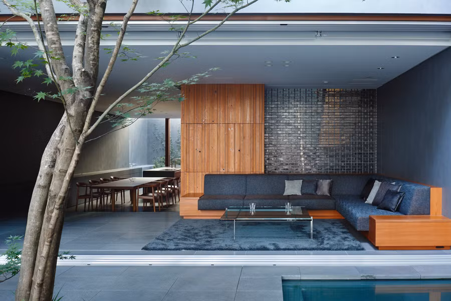 Phòng khách, bếp, phòng ăn được bố trí tại tầng 1.