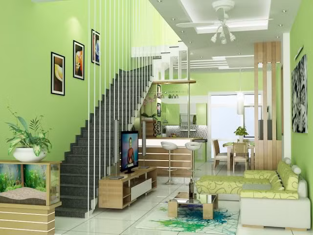 Khu bếp giấu sau cầu thang được sử dụng nhiều trong thiết kế nhà ống ở Việt Nam. Nguồn ảnh: Nhadepsang.