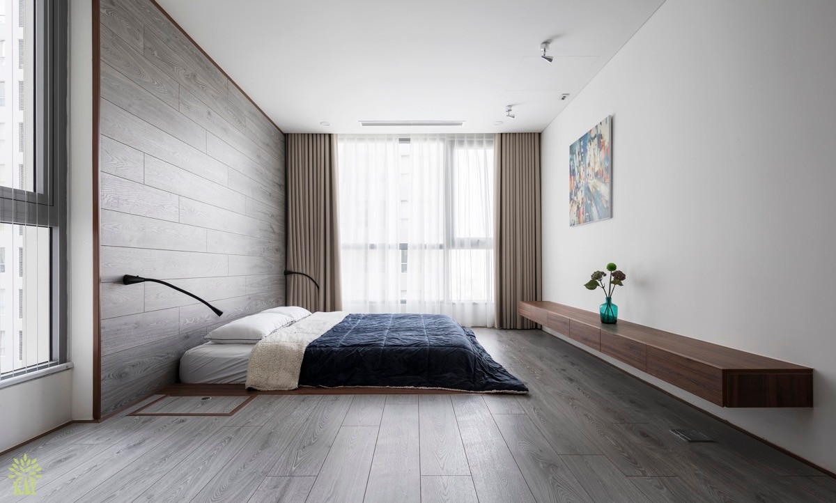 Phòng ngủ bố mẹ thiết kế tối giản.