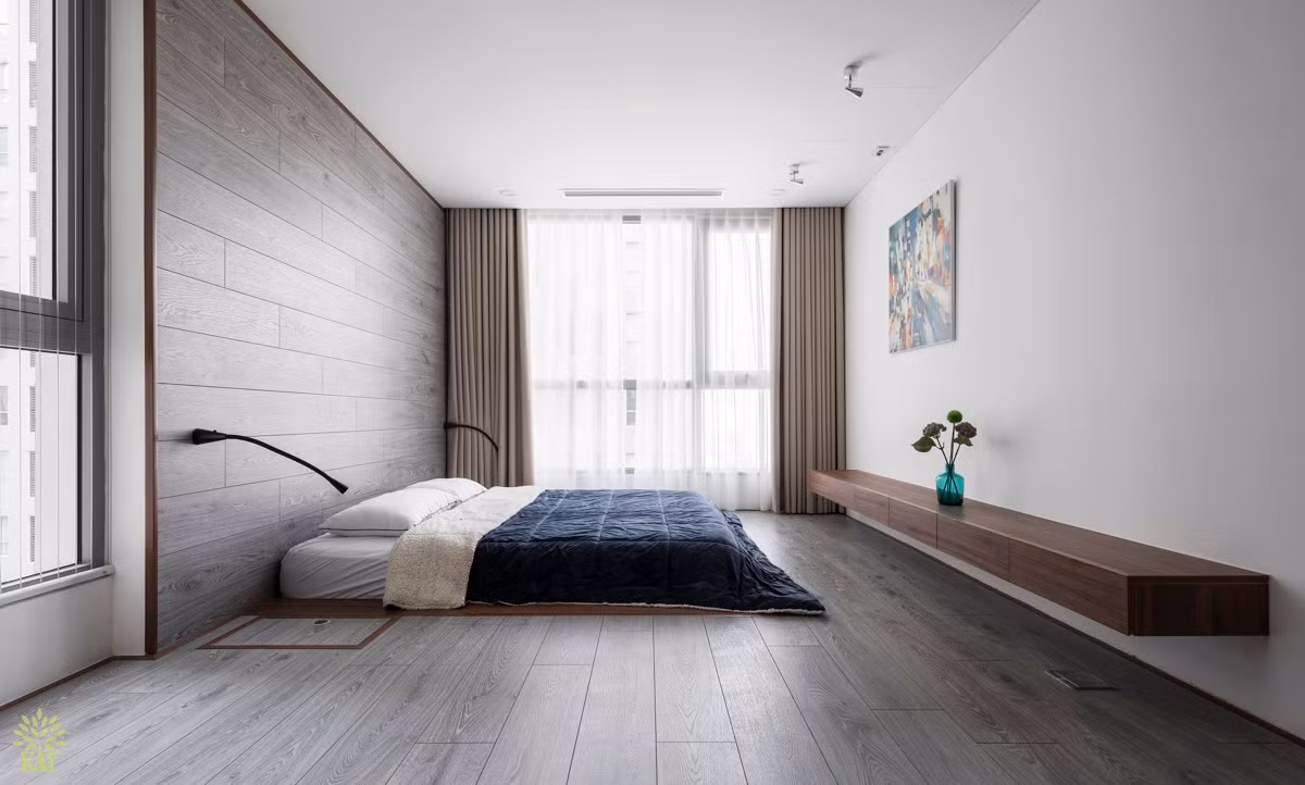 Phòng ngủ bố mẹ thiết kế tối giản.