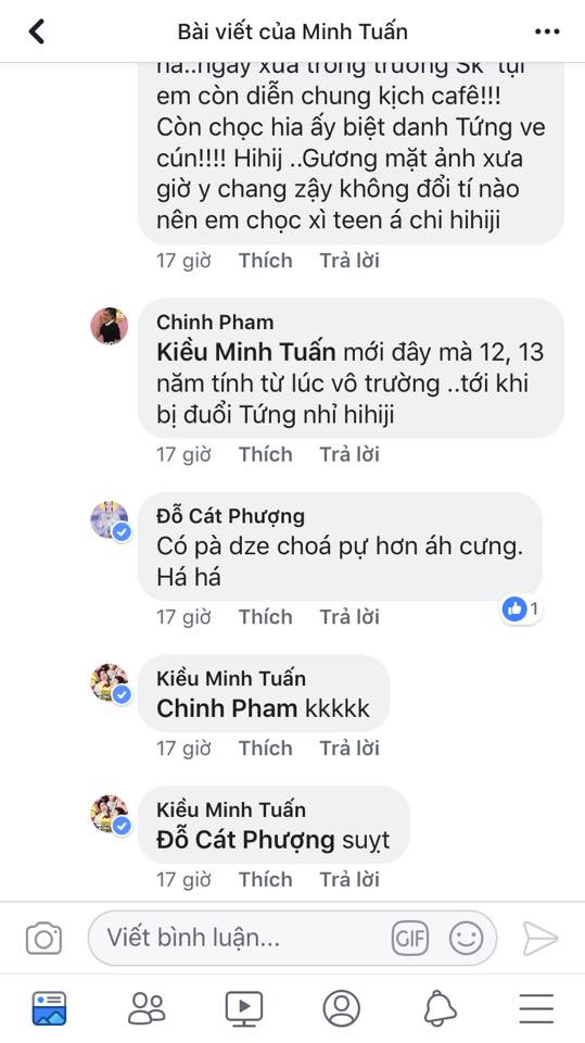 Một facebooker khác cung cấp bằng chứng, ngay khi bài phỏng vấn Kiều Minh Tuấn và An Nguy công khai yêu nhau được đăng tải, Cát Phượng và Kiều Minh Tuấn vẫn trò chuyện vui vẻ trên facebook, trêu đùa nhau như không có chuyện gì xảy ra.