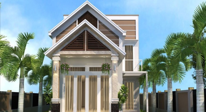 Mái kép cùng trụ cột vuông vức mang đến nét đẹp vững chãi. Ảnh: Nhadepmoi.