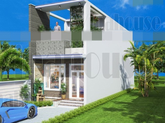 Nhà ống gác lửng 3 phòng ngủ có sân thượng. Ảnh: Vinahouse.