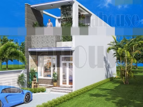 Nhà ống gác lửng 3 phòng ngủ có sân thượng. Ảnh: Vinahouse.