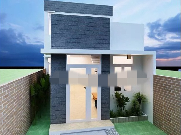 Kinh phí cho mẫu nhà ống gác lửng khoảng 60m2 phong cách hiện đại rơi vào khoảng 300 triệu đồng. Ảnh: Thietkenhadepmoi.