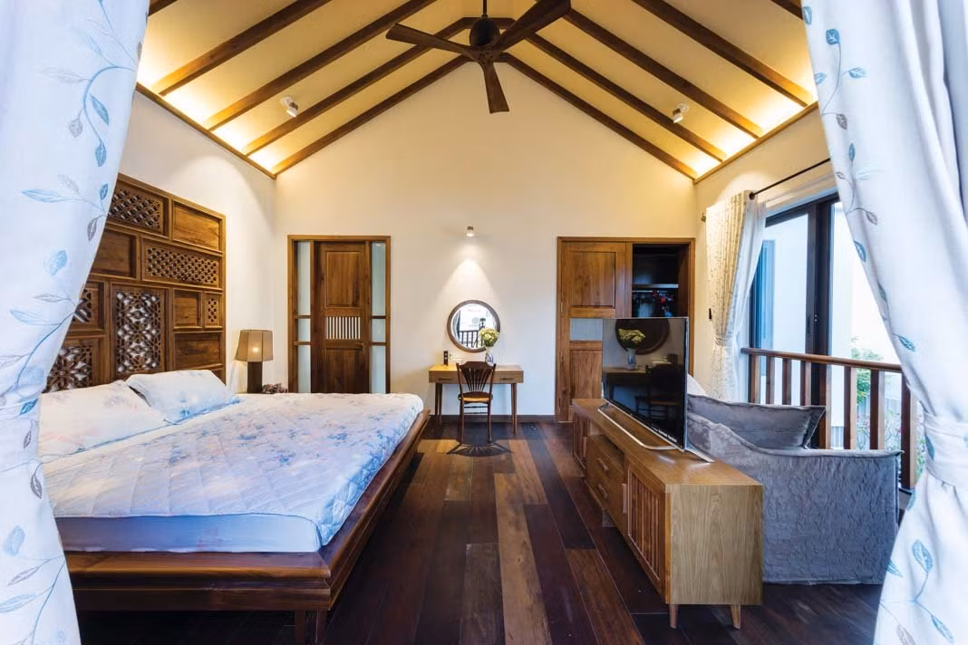 Phòng ngủ đem lại cảm giác hoài cổ.