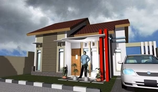 Sở hữu khu đất rộng nhưng nhà mái thái chỉ xây với diện tích 10m x 9m nhằm tiết kiệm chi phí. Ảnh: Xaydungtayho.