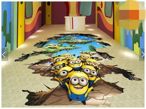 Sàn 3D với những chú minion ngộ nghĩnh cho trẻ em.