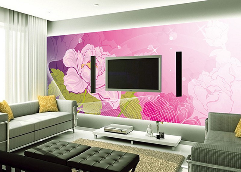 Một bức tranh 3D hình hoa với gam màu hồng chủ đạo sẽ giúp căn phòng trở nên ấm áp. Ảnh: Thienha3d.