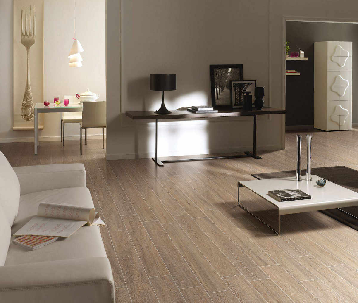 Mẫu gạch lát nền đơn giản, không cầu kỳ nhưng vẫn toát lên nét sang trọng, tinh tế. Ảnh: Octopusdm.