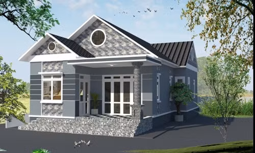 Nhà cấp 4 hiện đại pha trộn vẻ đẹp kiến trúc châu Âu, mang đến vẻ đẹp mới lạ. Ảnh: Nhadepsang.