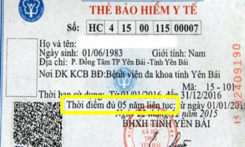 Tham gia BHYT 5 năm liên tục có thể được chi trả 100% chi phí khám chữa bệnh.
