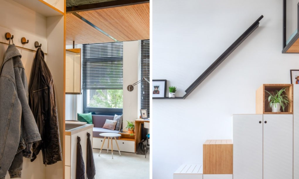 Góc nhỏ tận dụng để treo quần áo.