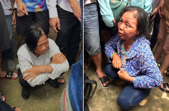 Hai người phụ nữ bán tăm bị đánh.