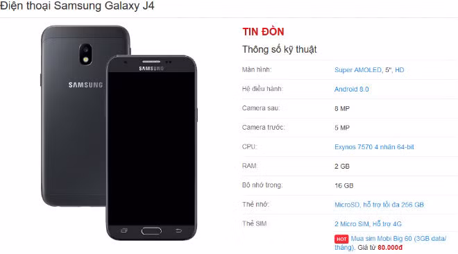 Một số nhà phân phối ở Việt Nam đã "sục sôi" đưa tin về Galaxy J4 (2018).