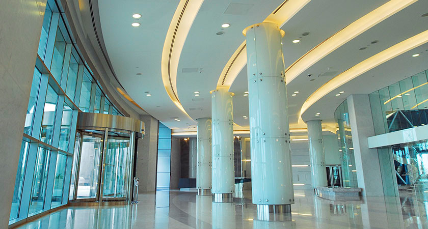 Tòa Trung tâm Trương mại này có 50 tầng, được xây dựng với công năng chính là khu mua sắm phức hợp gồm văn phòng cửa hàng, nhà hàng, khách sạn cao cấp. Ảnh: Lighting Design.