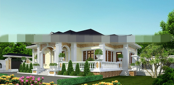 Biệt thự 1 tầng 3 phòng ngủ được xây dựng như một nơi nghỉ dưỡng cho gia đình nhỏ với 4 thành viên. Ảnh: Maunhadep902.