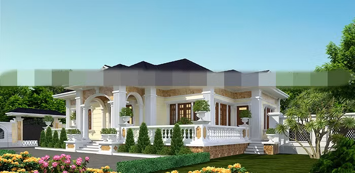 Biệt thự 1 tầng 3 phòng ngủ được xây dựng như một nơi nghỉ dưỡng cho gia đình nhỏ với 4 thành viên. Ảnh: Maunhadep902.