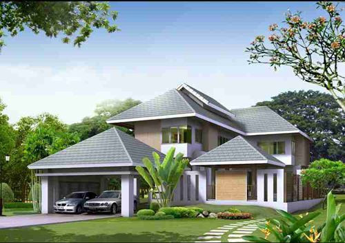 Thiết kế nhà cấp 4 hiện đại có gara ô tô rộng rãi. Ảnh: Nhadatdian24h.