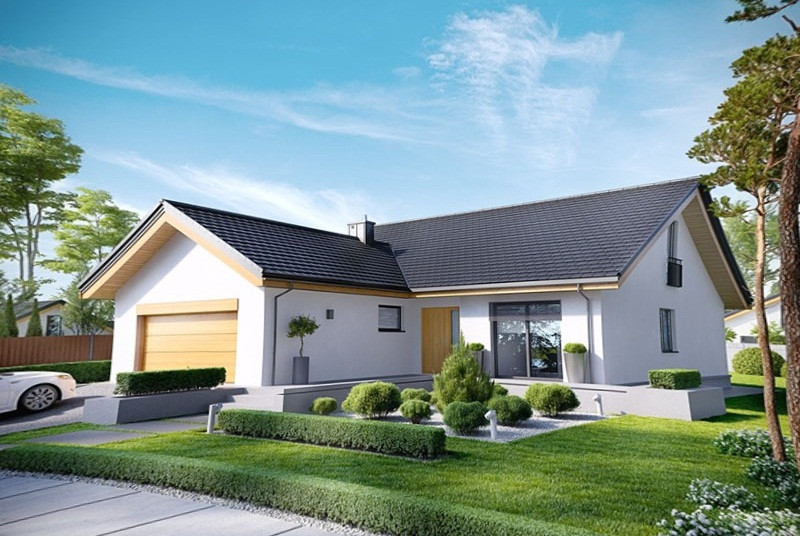 Mẫu nhà cấp 4 sân vườn nông thôn 3 phòng ngủ. Ảnh: 9xinterior.