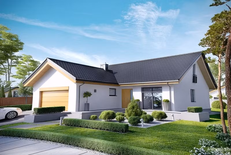 Mẫu nhà cấp 4 sân vườn nông thôn 3 phòng ngủ. Ảnh: 9xinterior.