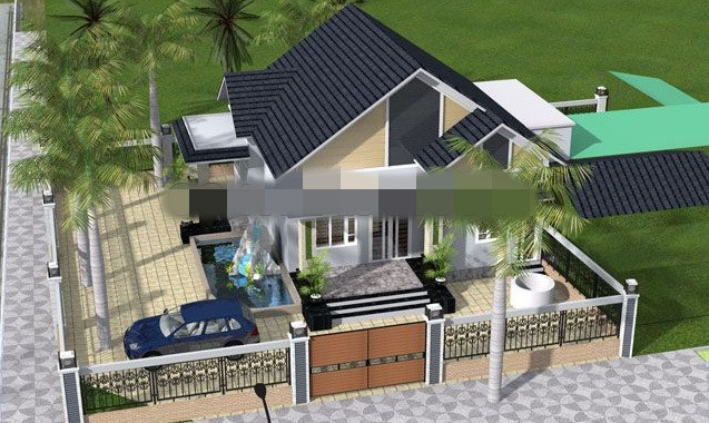 Đây là một dạng nhà cấp 4 giả biệt thự mái thái mang kiến trúc độc đáo mới lạ ở vùng nông thôn. Ảnh: Maunhadepmoi.