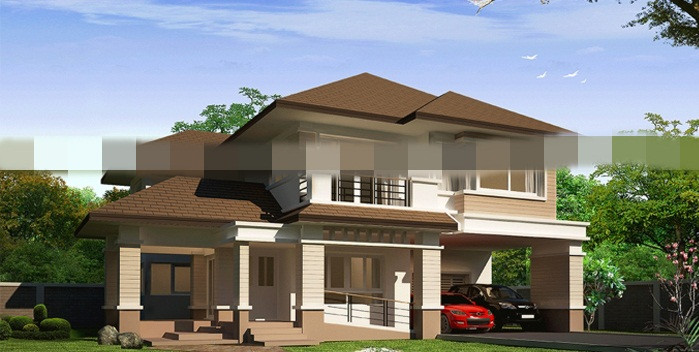 Màu nâu sẫm kết hợp cùng nâu sáng và tông kem tạo nên kiến trúc ngoại thất táo bạo mà gần gũi, thân thiện cho toàn bộ công trình. Ảnh: Maunhadep902.