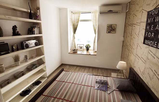 Chiếu cói giúp phòng ngủ mang đậm phong cách cổ điển.