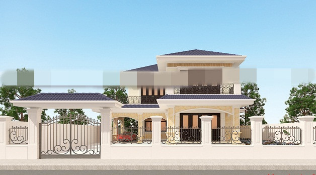 Thiết kế phong cách hiện đại với những đường nét, chi tiết nhẹ nhàng nhưng biệt thự không mất đi vẻ đẹp sang trọng, đẳng cấp. Ảnh: Maunhadep902.