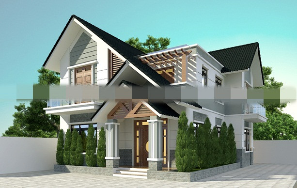 Căn nhà được thiết kế theo kiểu dáng hiện đại, trẻ trung. Màu sơn tường trắng sữa không quá sáng, đủ để toát lên vẻ đẹp mộc mạc của công trình. Ảnh: Maunhadep902.