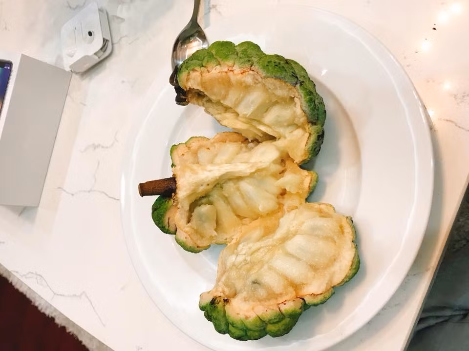 Na bở Đài Loan mùi thơm tương tự na bở Việt Nam nhưng không nhão, vẫn có độ dẻo và khá dễ ăn. Ảnh: FB Phạm Vân Anh.