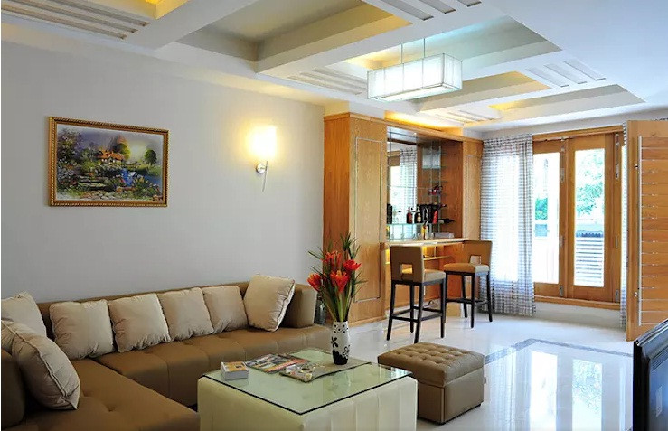 Phòng khách, bếp ăn dược bố trí liên kết với nhau.