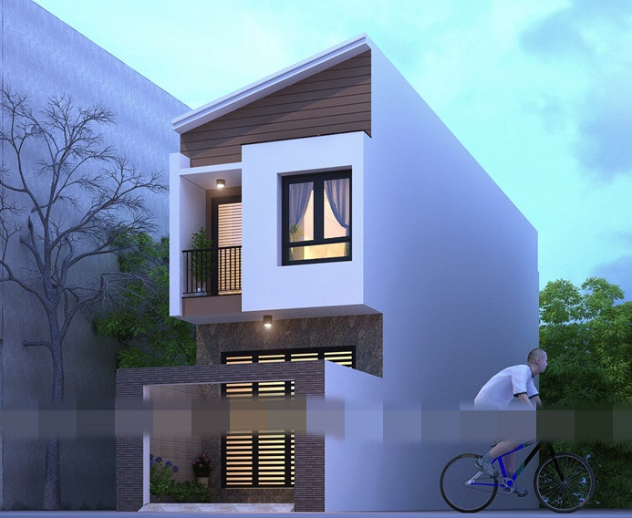 Nhà phố 2 tầng hiện đại ấn tượng với kiến trúc xanh. Ảnh: Housevn.