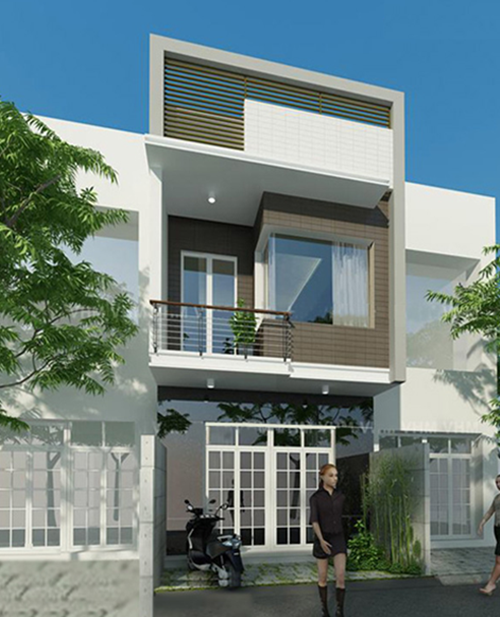 Trẻ trung, lịch lãm và tao nhã từ thiết kế ngoại thất khéo léo là điểm nhấn của ngôi nhà 2 tầng. Ảnh: Maunhadepmoi.