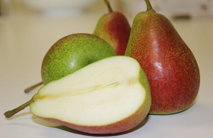 Khi bổ lê ra, bên trong thịt trắng với hương vị thơm mát, ngọt nhẹ. Ảnh: Celina.